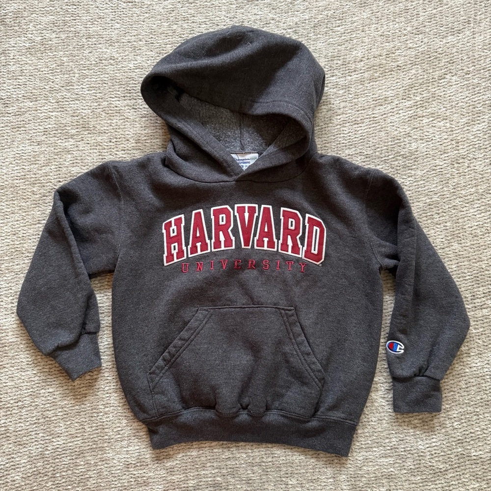 Harvard University Hoodie Youth‎ XS 4/5 Champion ECO Gray Sweatshirt Collegiate